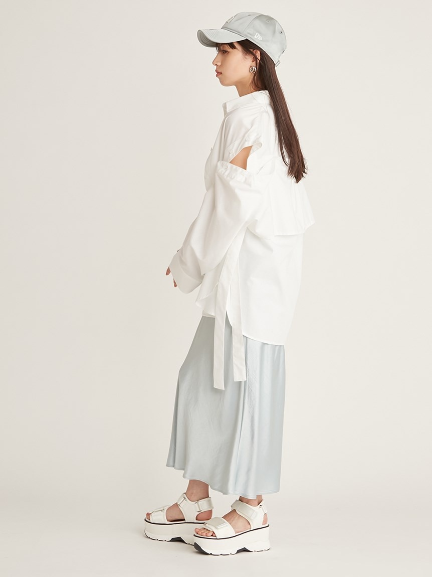Sustainableアセテートサテンミディスカート
