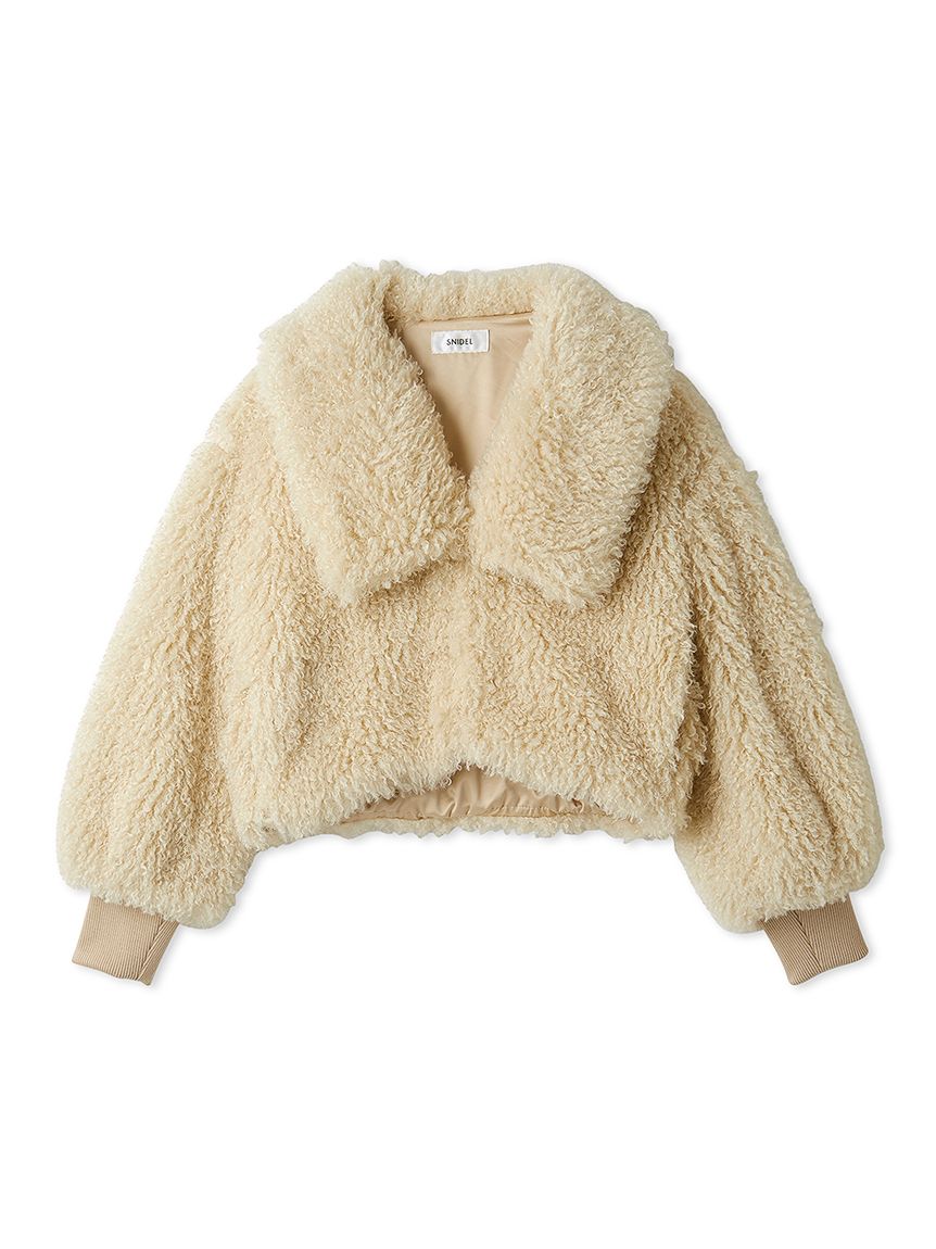美品✨大人気　snidel エコファーコート ベージュ フード付き