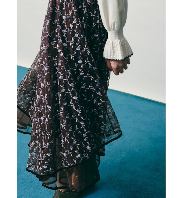 チュール刺繍スカート|Lily Brown(リリーブラウン)の通販｜アイルミネ