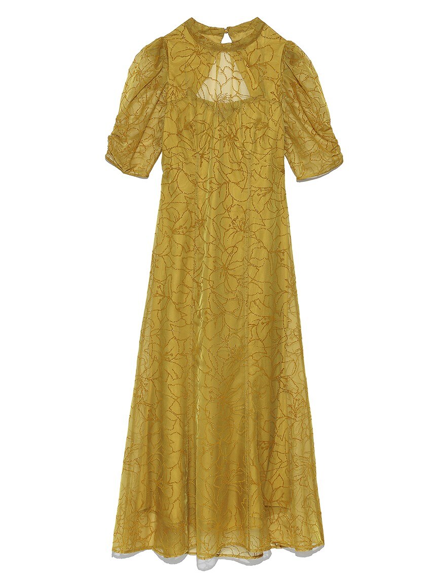 リリーブラウン　ソフトオーガンジーフロッキードレス ドレス セレクトシリーズ