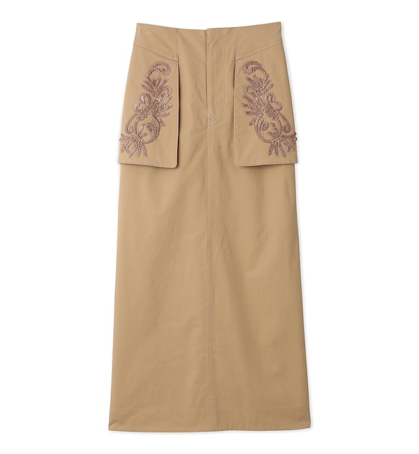 ＜アイルミネ＞【リリーブラウン/LILY BROWN】 embroideryフラップタイトスカート
