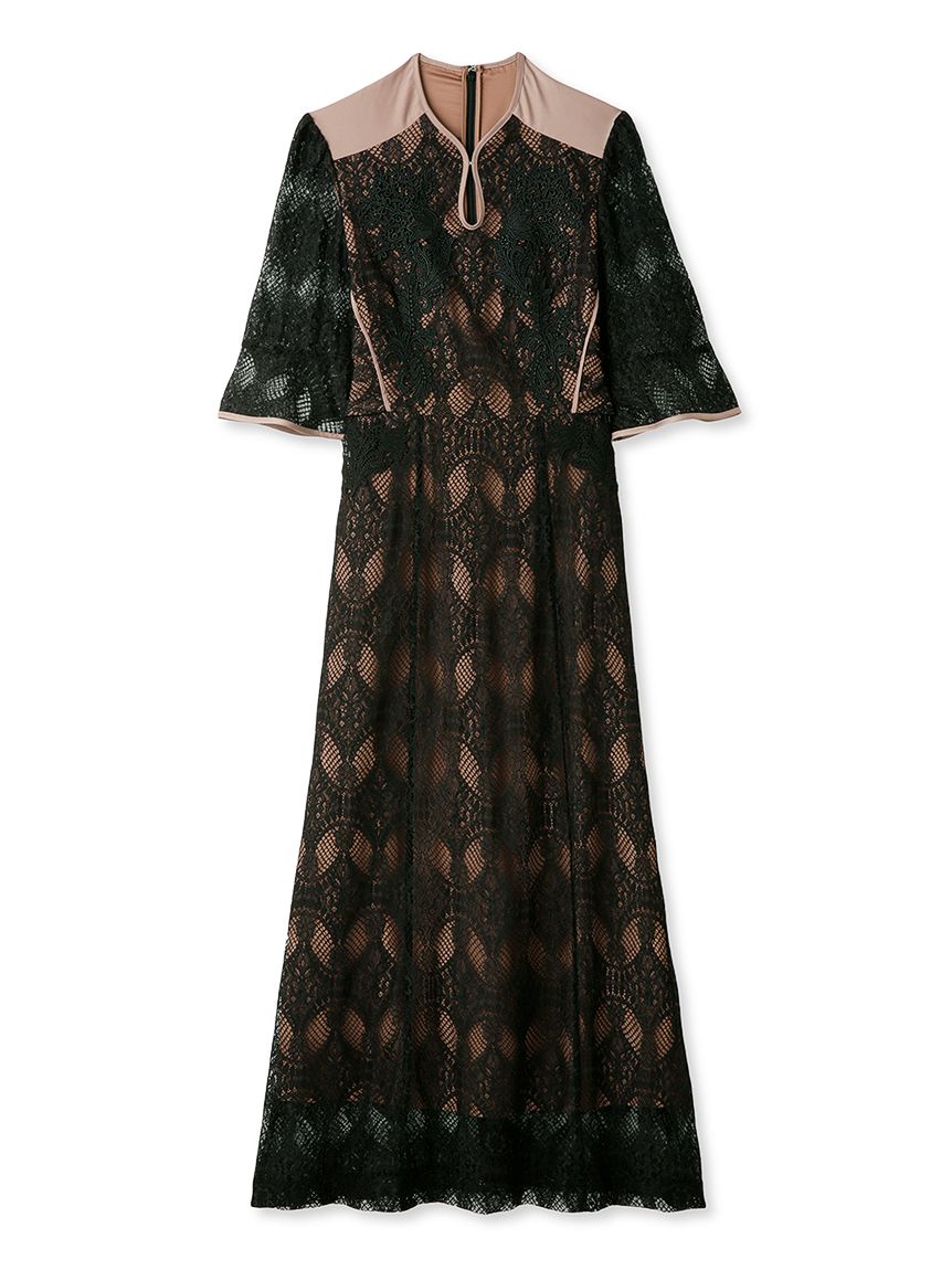 velor刺繍スイッチングバルーンドレス|LILY BROWN(リリーブラウン)の ...