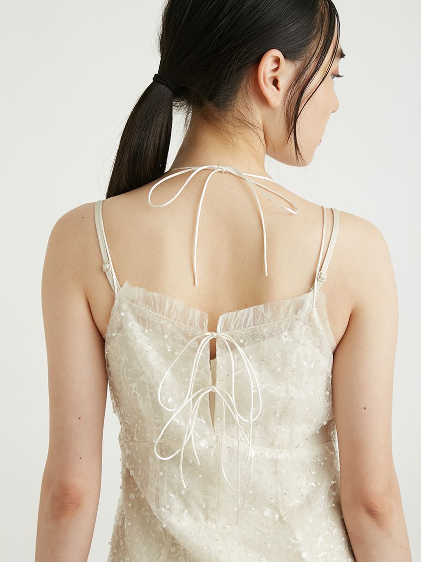オンライン激安 【お値下げしました】satin lace camisole one-piece