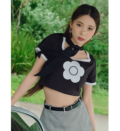 【LILY BROWN×MARY QUANT】シェルステッチクロップドTシャツ