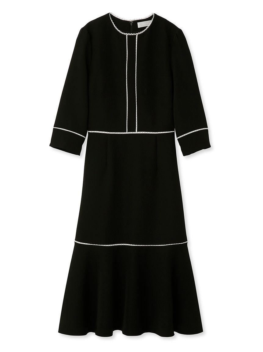 新品未使用タグ付き　CELFORD レースラインＷクロスワンピース　ブラック　黒マーメイドスカート