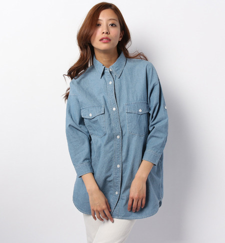 ドルマン風BIGデニムシャツ[RDSH157]
