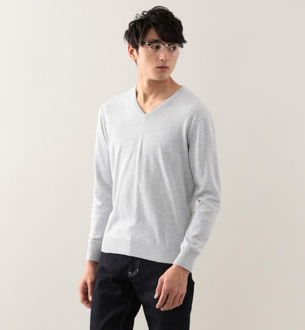 【マッキントッシュフィロソフィー ・ エムピーストア/MACKINTOSH PHILOSOPHY ・ MP STORE】 GIZAコットン天竺 VネックプルオーバーMPニット