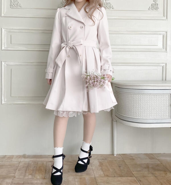 earlycards.com - Mille fille closet リボン レースアップ コート