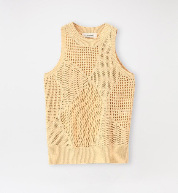 SAYAKADAVIS】WOMEN タンクトップ PATCHWORK LACE KNIT TANK OKT100-HC