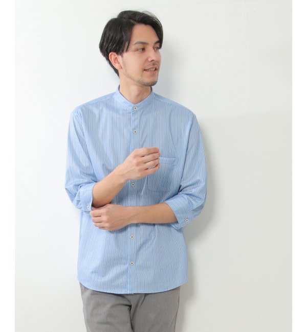 7分袖イージーケアバンドカラーシャツ|ikka(イッカ)の通販｜アイルミネ