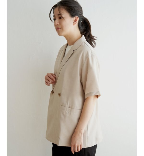 リネンライク半袖テーラードジャケット|ikka(イッカ)の通販｜アイルミネ