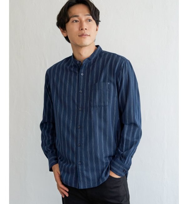 イージーケアフランネルバンドカラーシャツ|ikka(イッカ)の通販