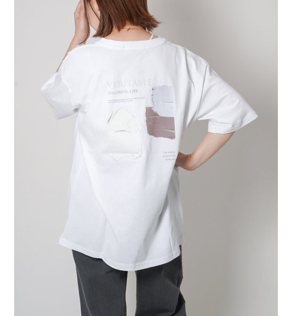 ＜アイルミネ＞【ヴァンスシェアスタイル/VENCE share style】 パレットバックプリントTシャツ画像