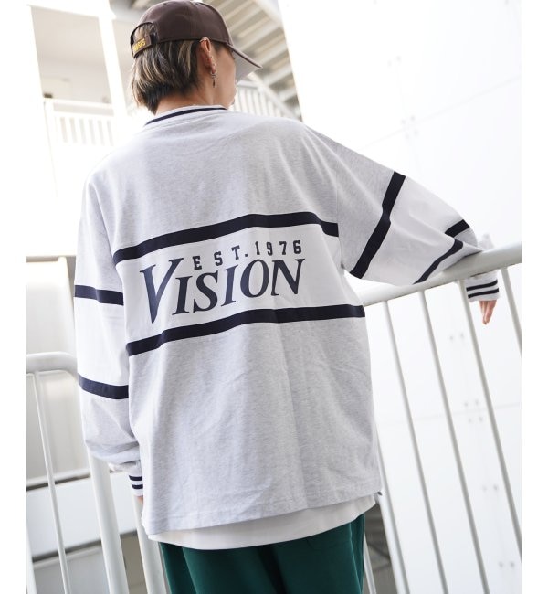【ヴァンスシェアスタイル/VENCE share style】 VISION STREET WEAR ビジョンストリートウェア リブライン切り替えTシャツ