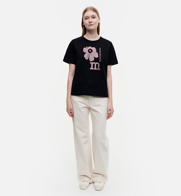 Erna Unikko Logo Glitter Tシャツ|Marimekko(マリメッコ)の通販