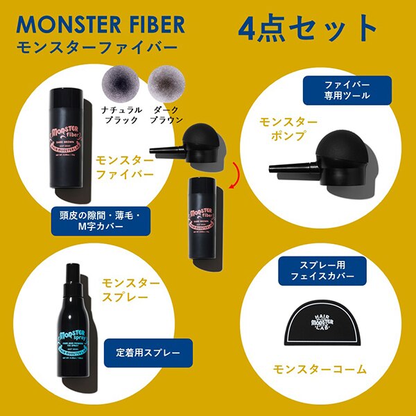 hair monster lab モンスターファイバー4点セット ダークブラウン