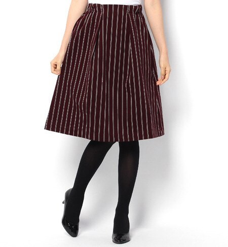 stripe flare skirt