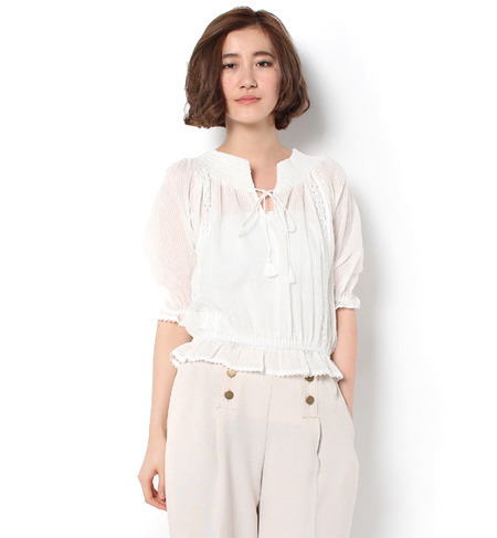 【フラワー/flower】 コットンドットブラウス [送料無料]