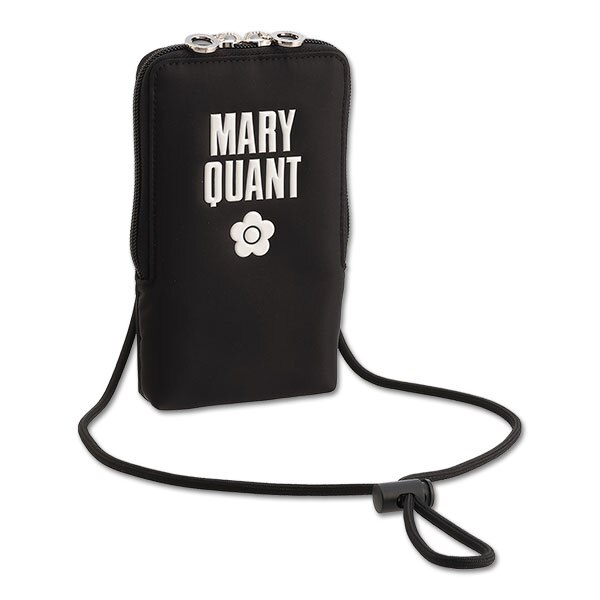 MARY QUANT パースショルダー& ジュエリーケース 黒 牛革 小物