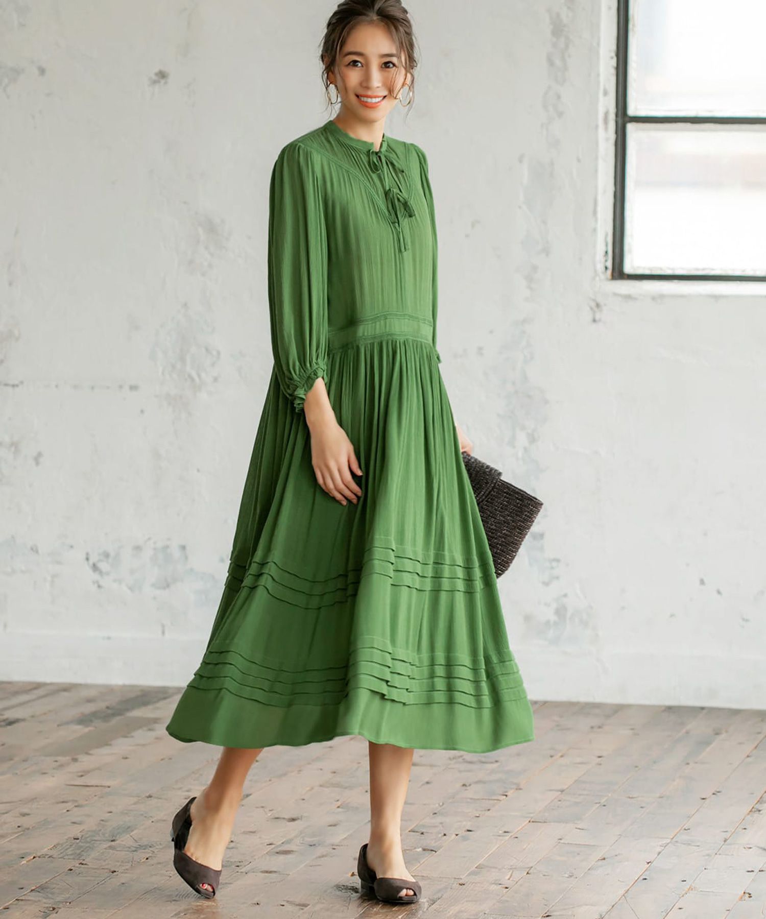 Luxe デコルテリボン楊柳ロングワンピース Style Deli スタイルデリ の通販 アイルミネ