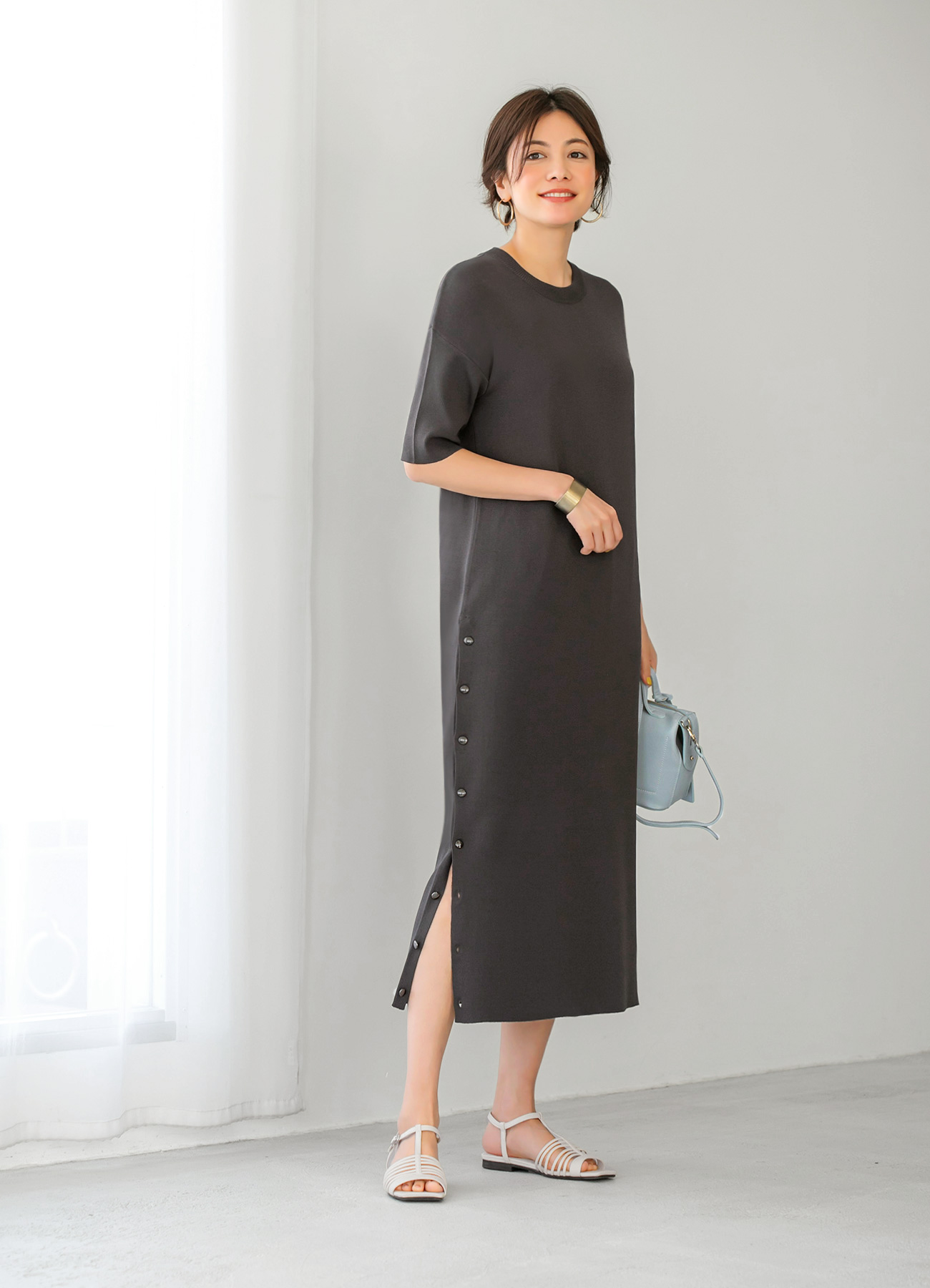 Psize 涼感サマーニットサイドボタンワンピース Style Deli スタイルデリ の通販 アイルミネ