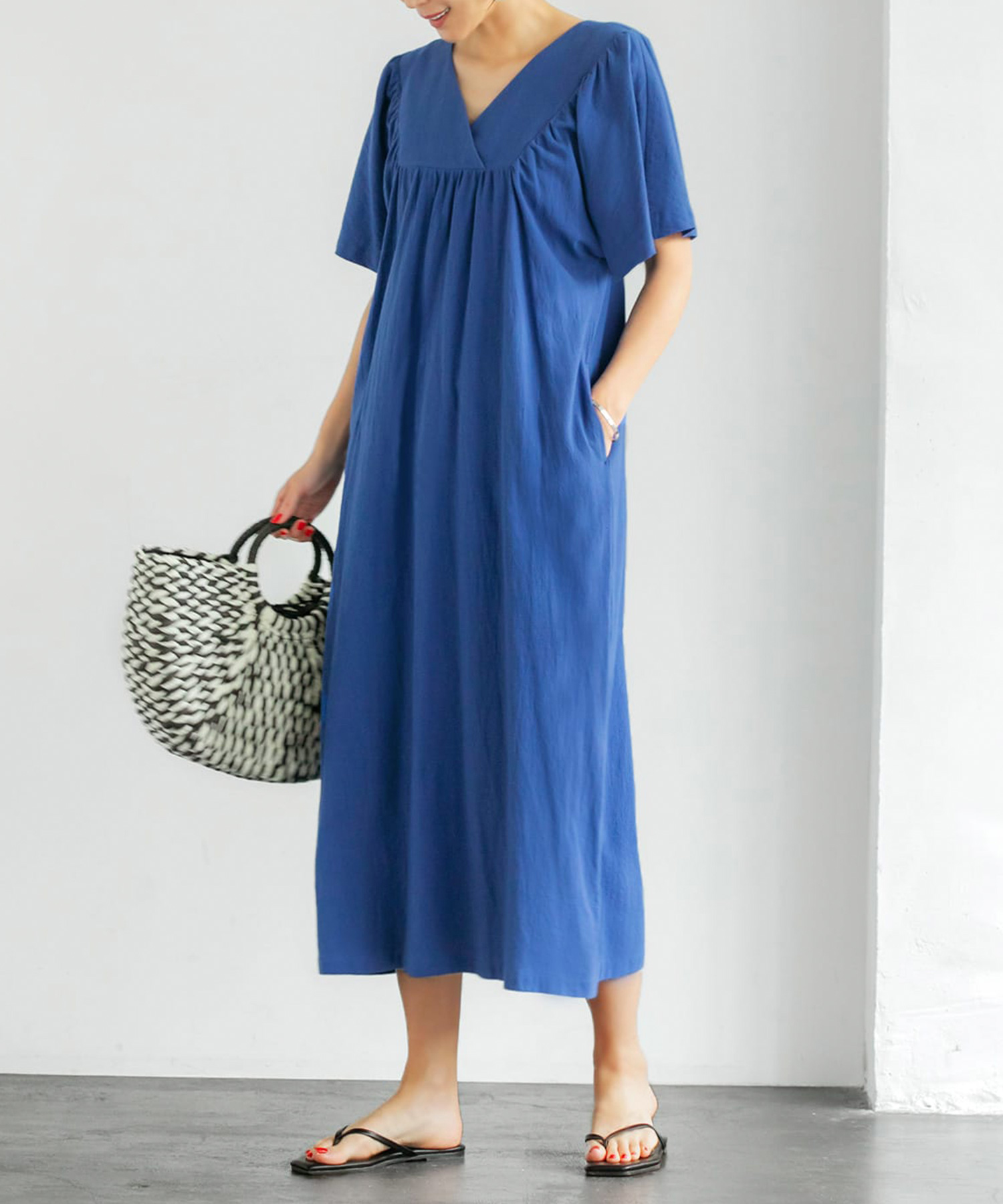 コットンフロント重ねvネックギャザーワンピ ス Style Deli スタイルデリ の通販 アイルミネ