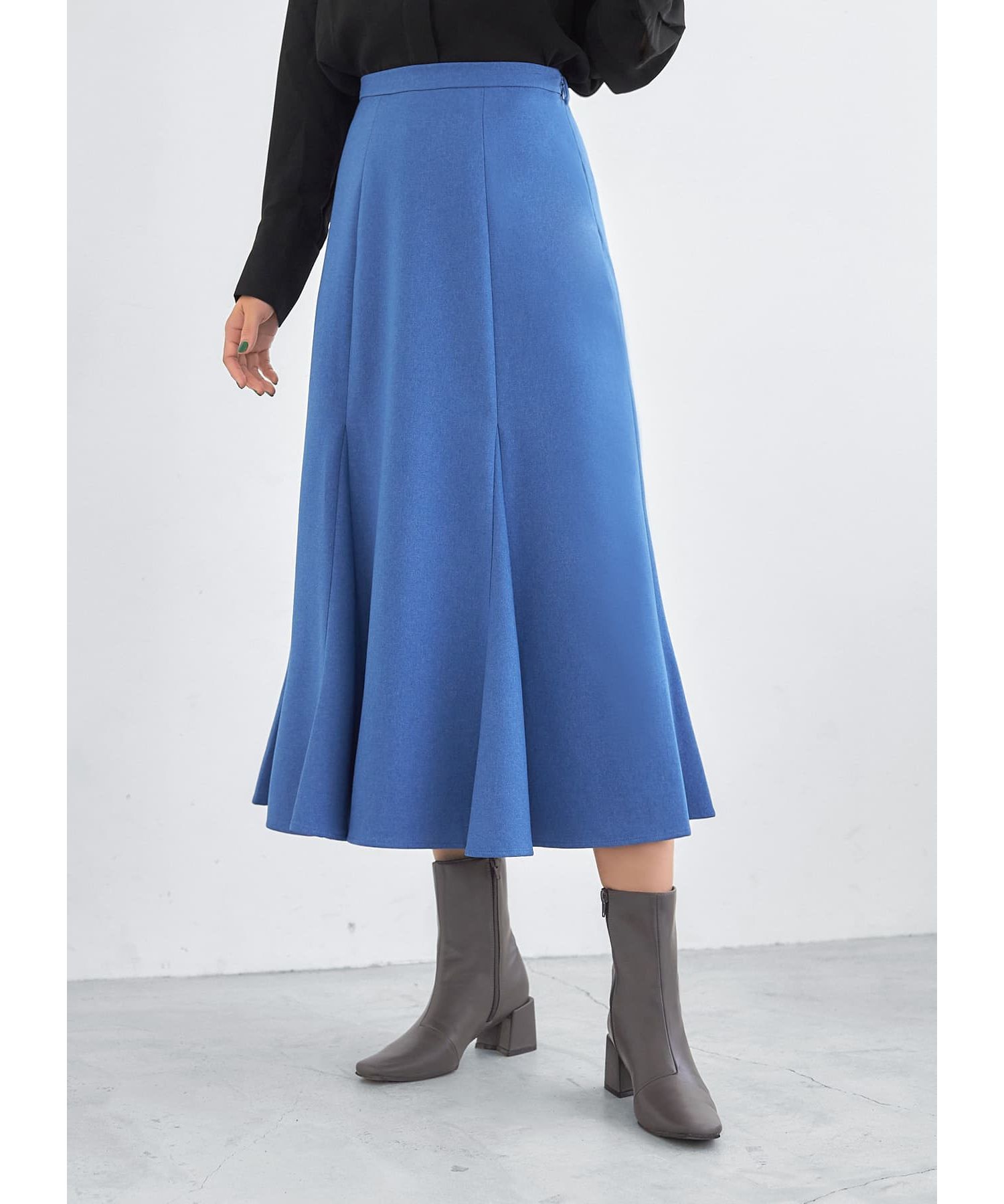 【Made in JAPAN】ウール調裾フレアマーメイドスカート
