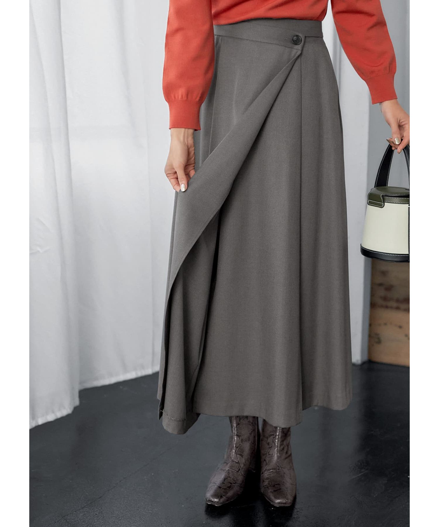 56裾巾スタイルミキサー アシンメトリーラップスカート