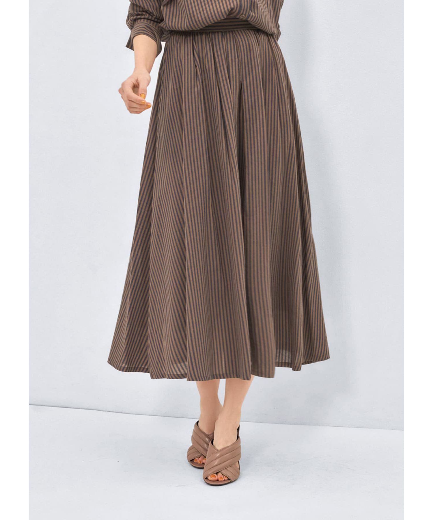 カラーナチュラルストライプ織りスカート|STYLE DELI(スタイルデリ)の