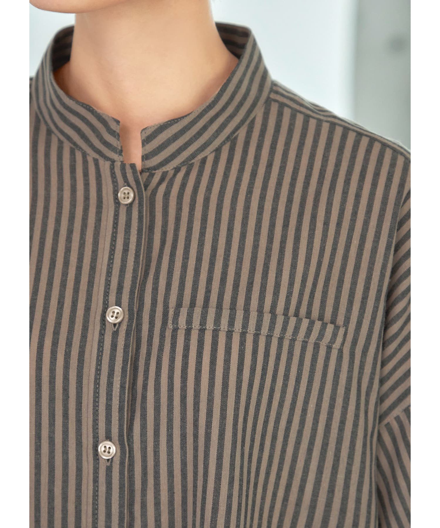 カラーナチュラルストライプ織りシャツ|STYLE DELI(スタイルデリ)の