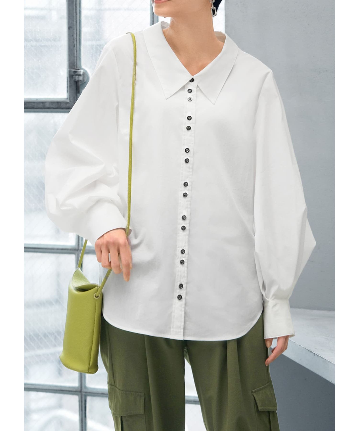 後ろ立ち襟ダブルボタンシャツ|STYLE DELI(スタイルデリ)の通販