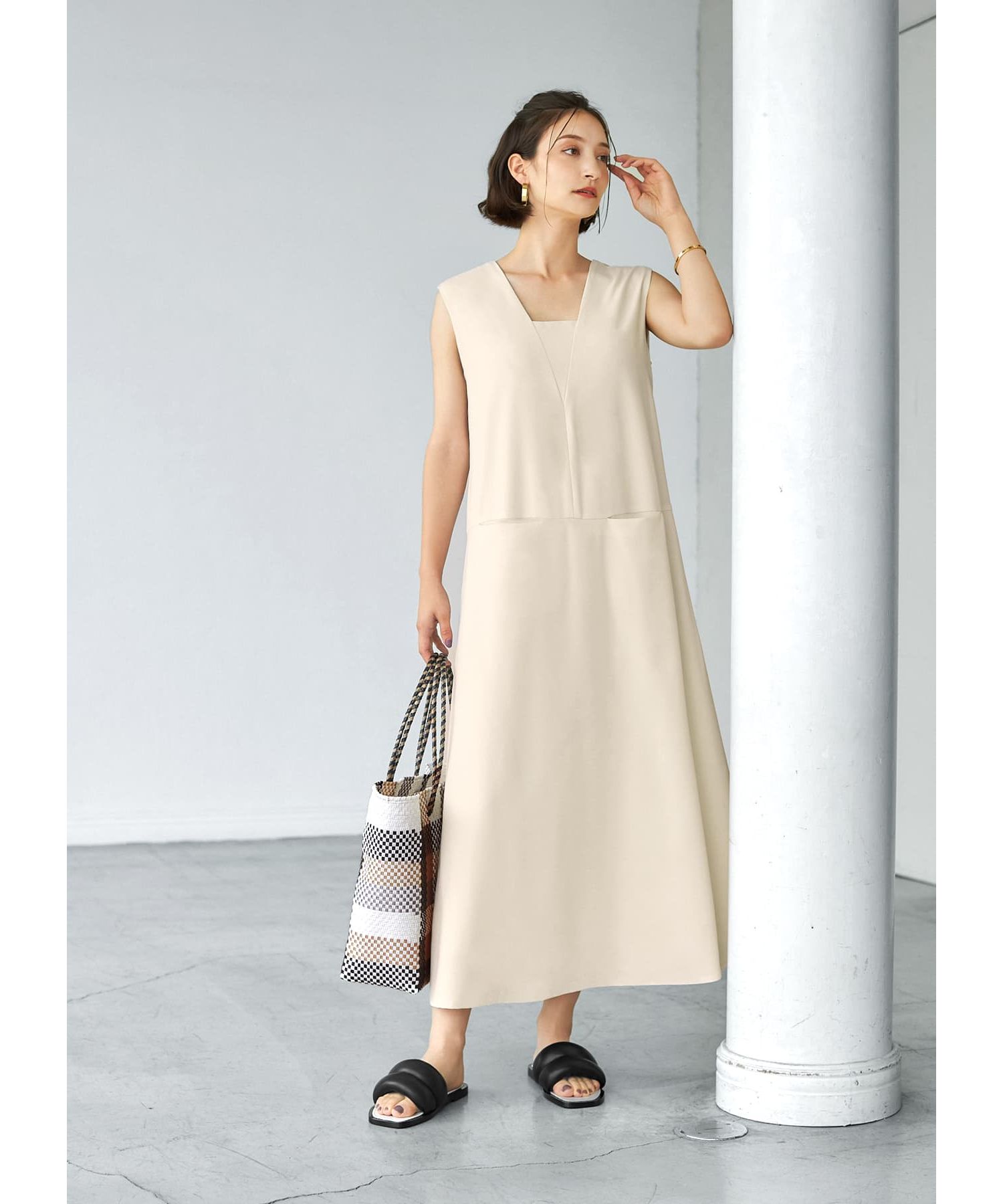 【LUXE】ジョーゼットスッキリAラインワンピース