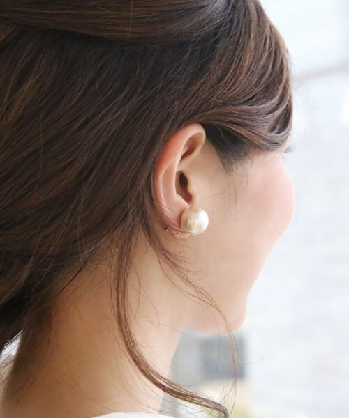 【14mm】大粒コットンパールピアス・イヤリング