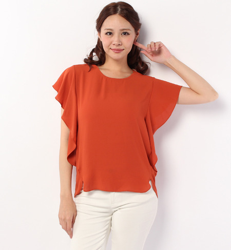 neigh フレアースリーブカラーブラウス