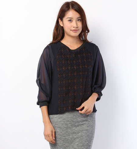 Titilate Valet 千鳥柄×シフォントップス