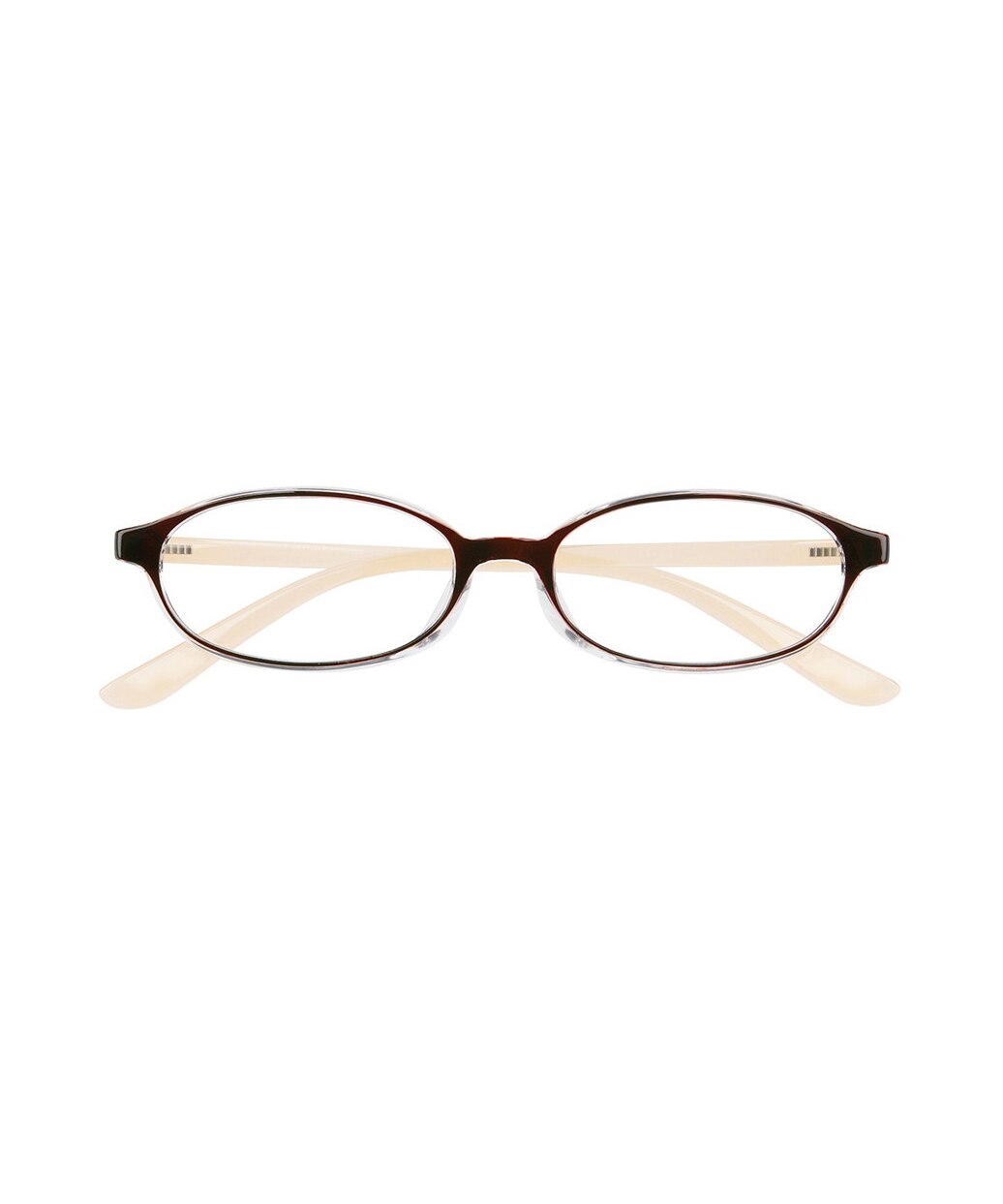 ゾフ +1.50 オーバル型 軽量 老眼鏡リーディンググラス ブラウンZoff