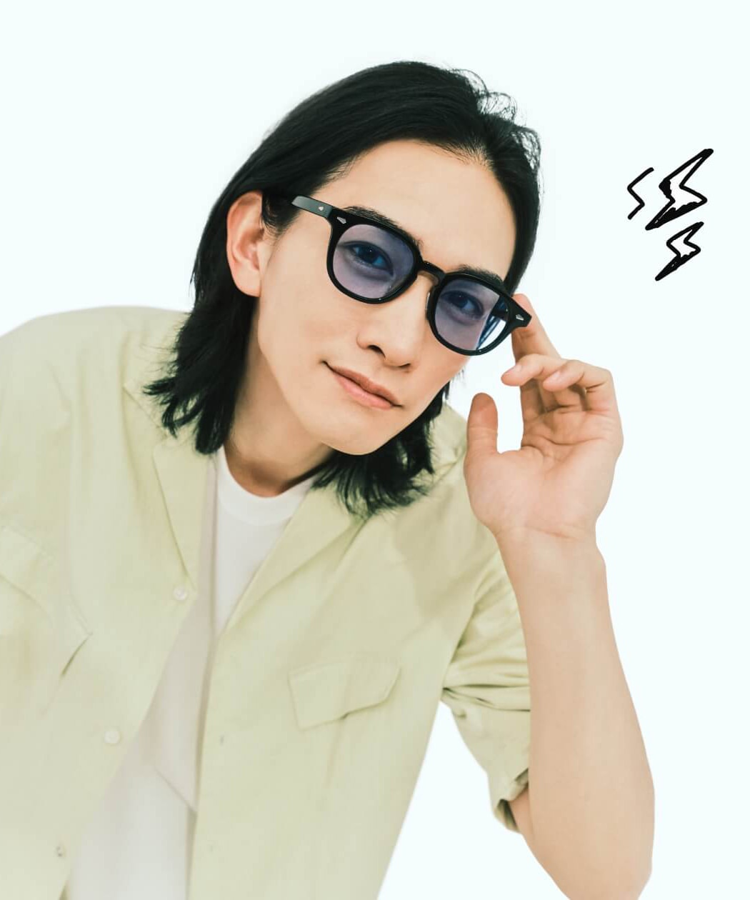 ウェリントン型 サングラス｜COLOR SUNGLASSES 黒縁 太縁 クリア