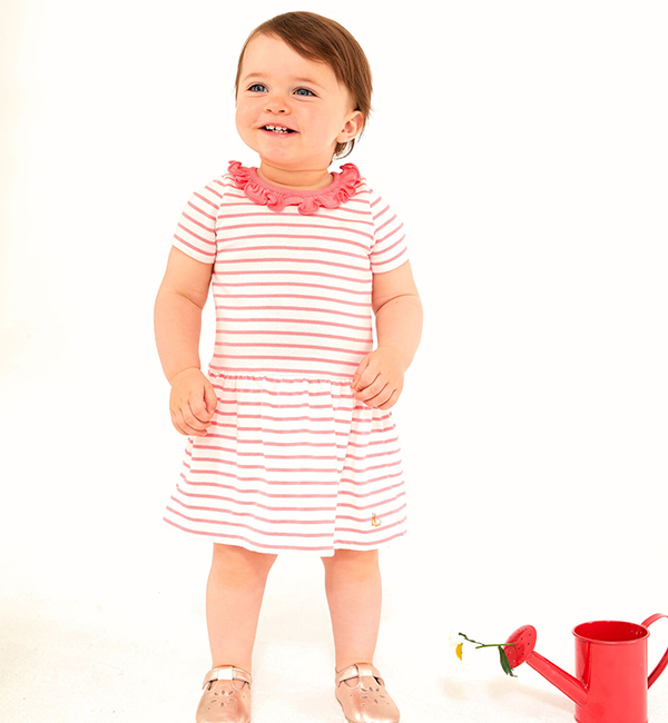 フリル衿付きミニマリニエールワンピース Petit Bateau プチバトー の通販 アイルミネ