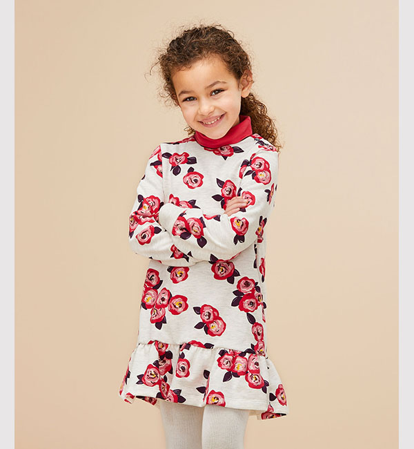 フラワープリントスウェットワンピース Petit Bateau プチバトー の通販 アイルミネ