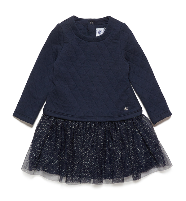 チュール付チュビックキルティングワンピース Petit Bateau プチバトー の通販 アイルミネ
