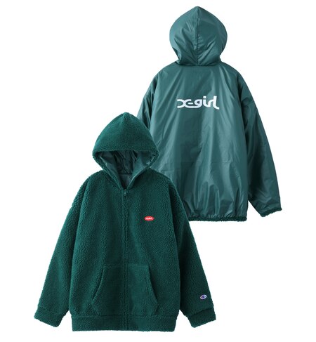 X Girl X Champion Reversible Full Zip Hoodie アウター エックス