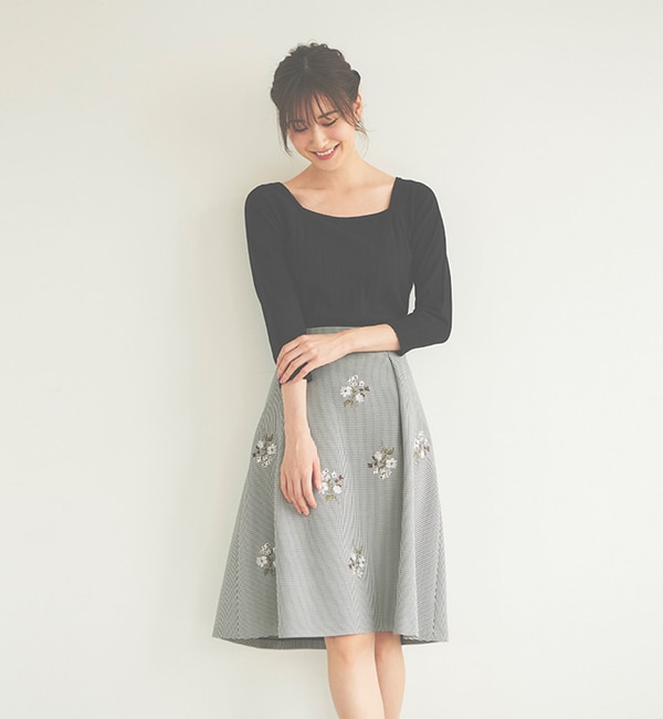千鳥刺繍スカート|LAISSE PASSE(レッセ・パッセ)の通販｜アイルミネ