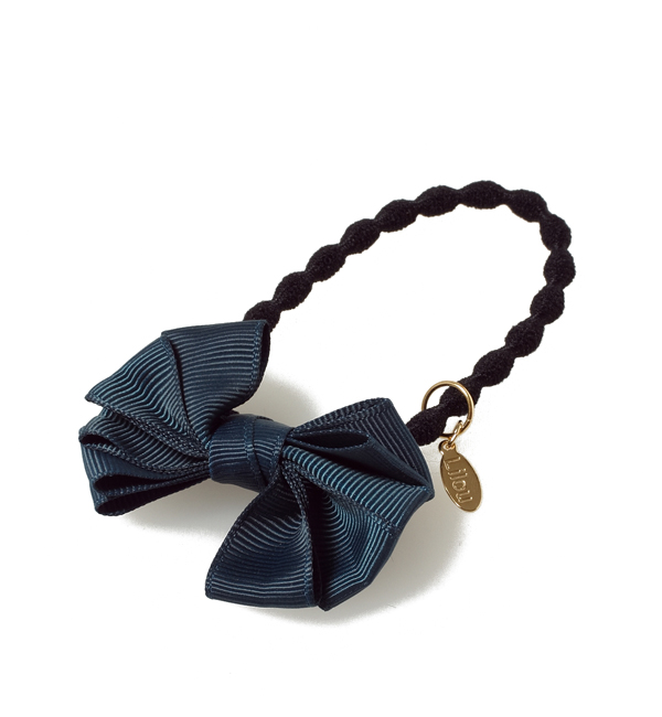 プチ リボンヘアゴム ネイビー(PETIT RIBBON HAIR GOM navy)