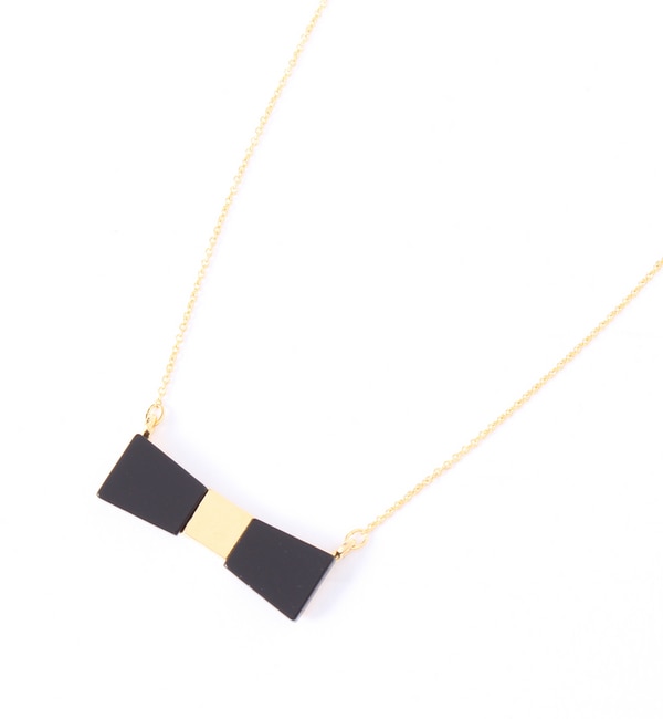 AN { lbNX ubN(ACRYL RIBBON NECKLACE black)