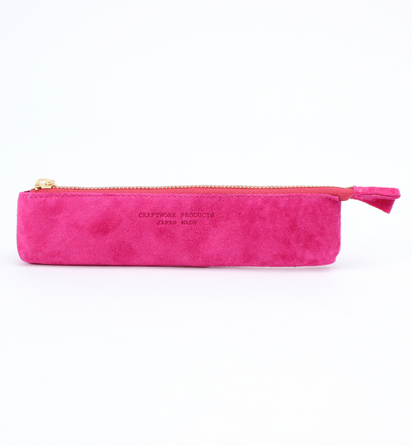 スエード ファスナーペンケース ピンク(SUEDE FASTENER PEN CASE pink)