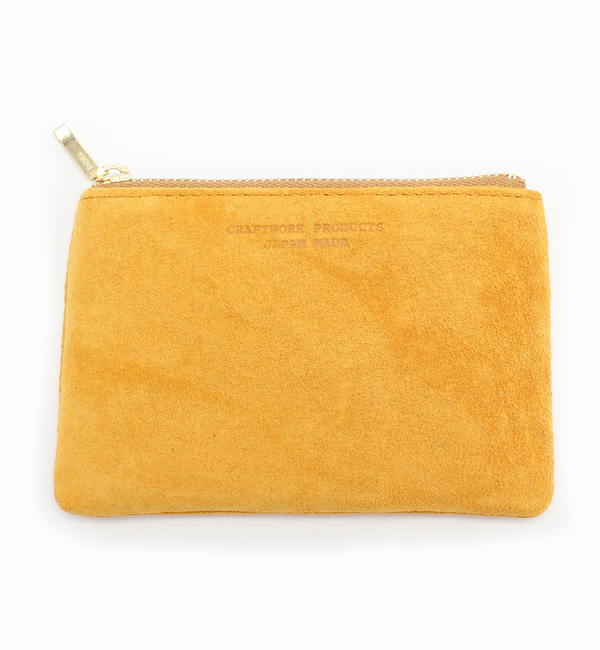 スエード フラットポーチ S イエロー(SUEDE FLAT POUCH S yellow)