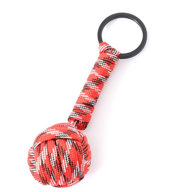 ＜アイルミネ＞【アーノット/arenot】 パラコード モンキーノット キーリング レッド/ブラック(PARACODE MONKEY KNOT KEY RING red/black)画像