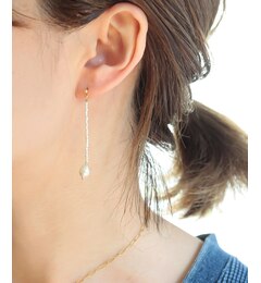 21AW ロング連ニュアンスパール ピアス