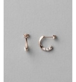 パール ツイスト フープピアス