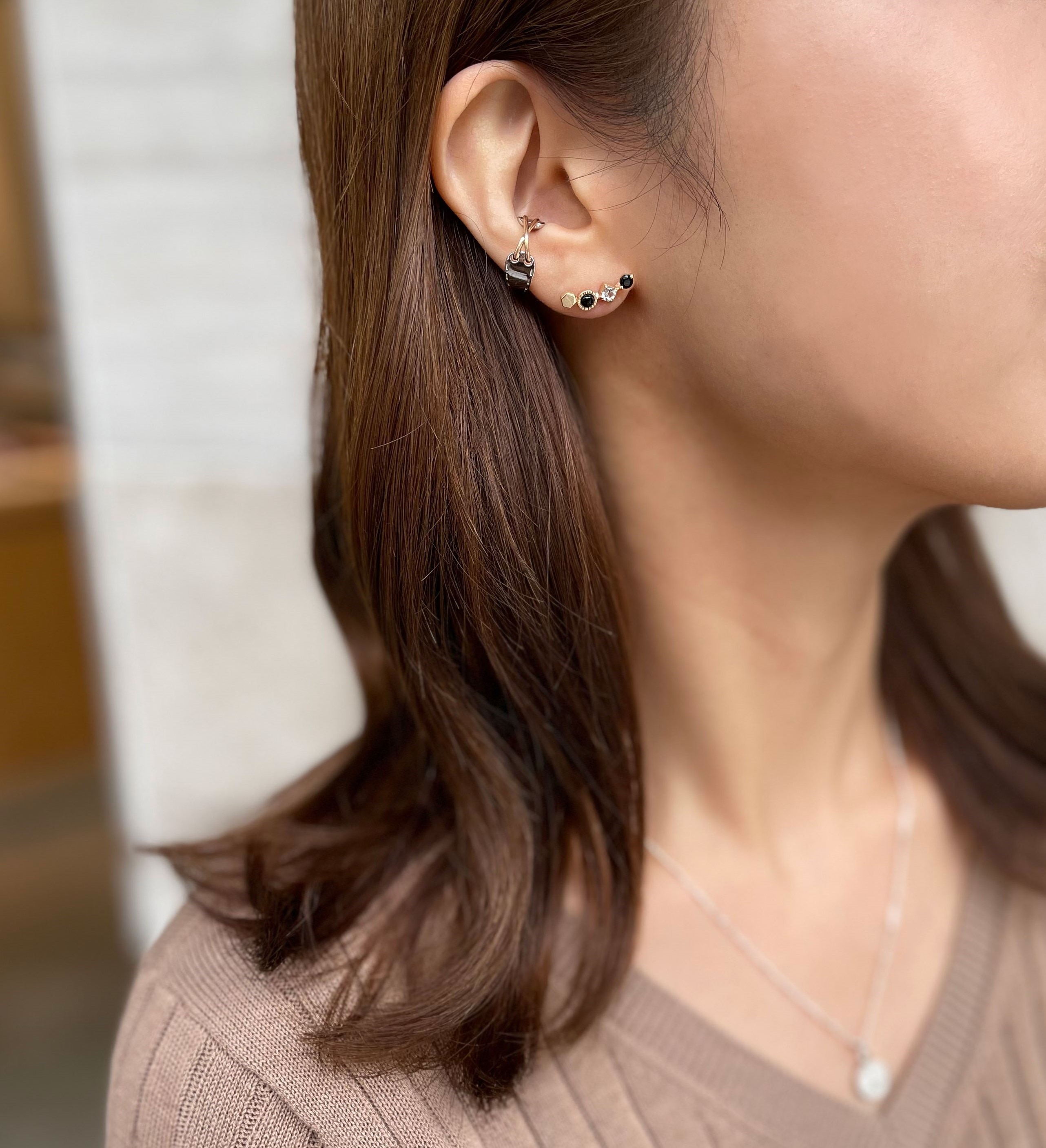 ONYX WHITE TOPAZ PIERCE|STAR JEWELRY GIRL(スタージュエリーガール